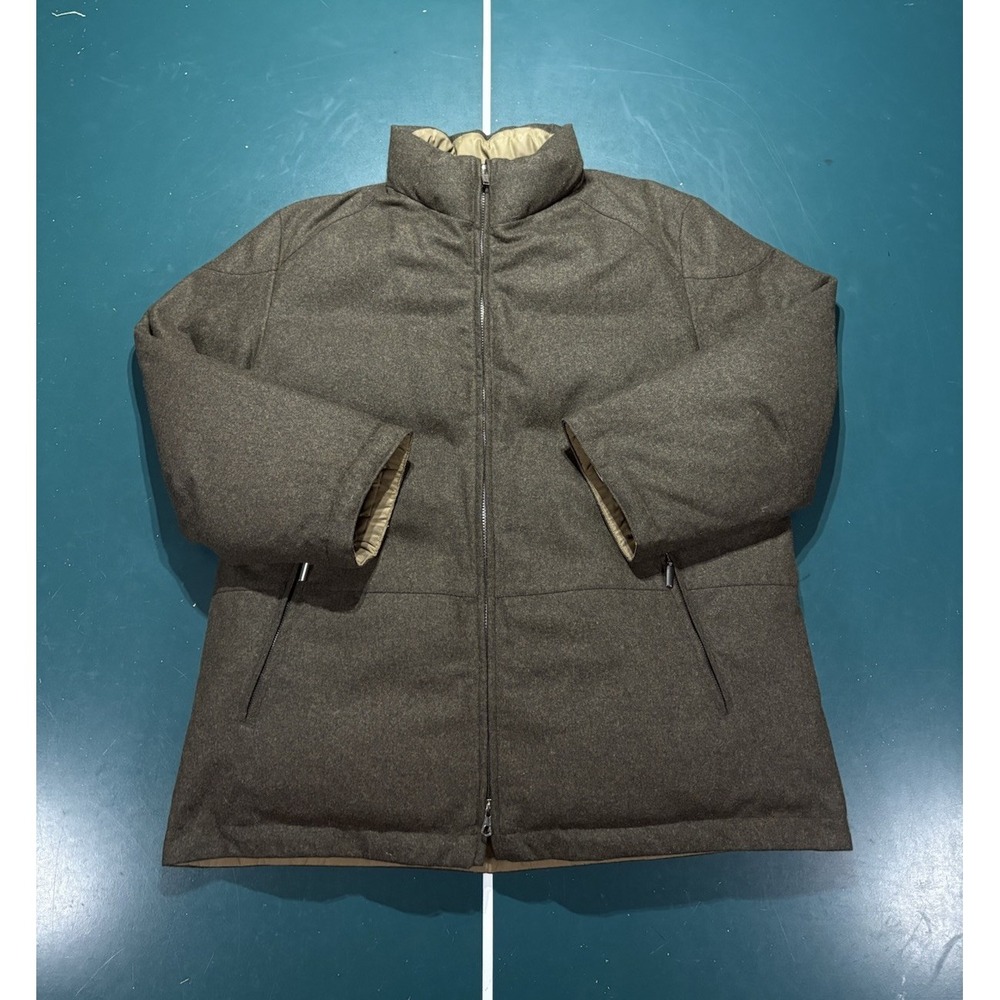 Schneiders Salzburg Reversible Down Puffer Jacket Men 44 Brown Tan Wool Cashmere